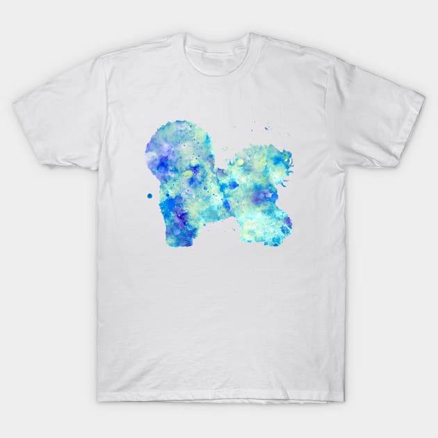 Bichon Frise Dog Watercolor Painting T-Shirt by Miao Miao Design